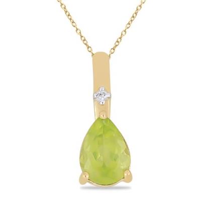 BUY PERIDOT PENDANT IN GOLD PLATED 925 SILVER